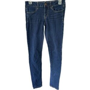 American Eagle Outfitters AEO Women's Super Stretch Blue Dark Wash Jeggings 2